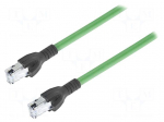 Patch cord | SF/UTP | 5e | stranded | Cu | FRNC | green | Len: 1m | 22AWG