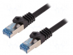 Patch cord | S/FTP | 6a | stranded | Cu | LSZH | black | 10m | 26AWG