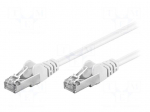 Patch cord | F/UTP | 5e | stranded | CCA | PVC | white | 10m | 26AWG