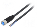 Connection lead | M8 | PIN: 3 | straight | 2m | plug | 60VAC | 4A | -40&divide;80&deg;C