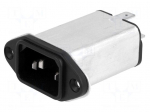 Connector: AC supply | socket | male | 6A | 250VAC | IEC 60320 | -25&divide;85&deg;C