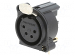 Connector: XLR | socket | female | PIN: 4 | angled 90&deg; | THT | black | 6A