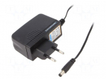 Power supply: switching | mains,plug-in | 12VDC | 1A | 12W | 83% | black