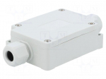 Enclosure: junction box | X: 50mm | Y: 70mm | Z: 24mm | IP65 | light grey