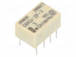 Relay: electromagnetic | DPDT | Ucoil: 3VDC | Icontacts max: 1A | G6K