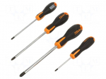 Screwdriver: universal-set | Phillips | PH0,PH1,PH2,PH3 | 4pcs.