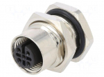 Connector: M12 | socket | PIN: 5 | female | 125V | vertical | IPX7 | THT