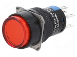 Switch: push-button | Pos: 2 | DPDT | 5A/250VAC | ON-ON | IP65 | red | 24V