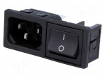 Connector: AC supply | socket | male | 10A | 250VAC | C14 (E) | IEC 60320