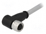 Connector: M8 | female | PIN: 4 | angled 90&deg; | with lead | plug | 1m | PVC