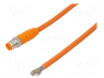 Cable: for sensors/automation | M12 | PIN: 8 | straight | 5m | plug | 2A