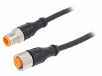 Cable: for sensors/automation | M12 | PIN: 4 | 5m | plug | 250VDC | 250VAC