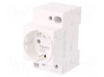 F-type socket (Schuko) | 250VAC | 16A | for DIN rail mounting