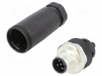 Connector: M12 | plug | PIN: 5 | male | straight | screw terminal | 6&divide;8mm