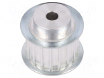 Belt pulley | AT5 | W: 16mm | whell width: 27mm | &Oslash;: 27.4mm | aluminium