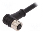 Connector: M8 | female | PIN: 5 | 1.5A | 30V | IP67 | angled | for cable