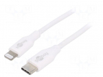 Cable | USB 2.0 | Apple Lightning plug,USB C plug | 1m | white | 87W