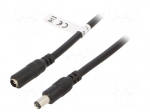 Cable | DC 5,5/2,1 plug,DC 5,5/2,1 socket | straight | black | 3m