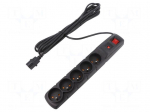 Plug socket strip: protective | Sockets: 5 | 230VAC | 10A | black