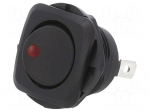 ROCKER | SPST | Pos: 2 | ON-OFF | 20A/14VDC | black | LED | RB | Body: black