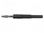 Laboratory connector: 4mm banana | plug | 20A | 1kV | black | 66.3mm