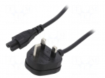 Cable | 3x0.75mm2 | BS 1363 (G) plug,IEC C5 female | PVC | 3m | black