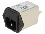 Connector: AC supply | socket | male | Inom: 4A | Ir: 310uA | 250VAC | 1mH