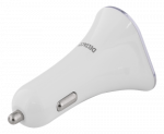 Car charger DELTACO, 5,2A, 3xUSB  white/silver / USB-CAR102