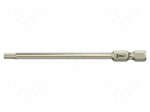 Screwdriver bit | Hex Plus key | HEX 3/32" | Socket size-inch: 1/4"
