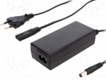 Toiteplokk 60W 24V 2.5A 5.5/2.1mm IP20 plastikust lauajuhe kaasas