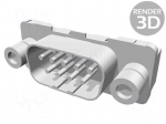 Connector: D-Sub | PIN: 9 | socket | male | on PCBs | straight | THT