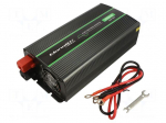 Converter: DC/AC | 1kW | Uout: 230VAC | 24VDC | 135x290x75mm | Ppeak: 2kW