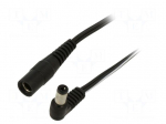 Cable | 2x0.5mm2 | DC 5,5/2,1 plug,DC 5,5/2,1 socket | angled | 0.5m