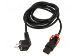 Cable | H05VV-F | CEE 7/7 (E/F) plug angled,IEC C13 female | 1m