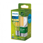 PHILIPS LED stikla 100WA60 E27 2700K caurspīdīga ultra energoefektīva spuldze 8720169187979 929003625101