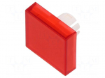 Actuator lens | 22mm | 61 | red,transparent | plastic | Dim: 20x20mm