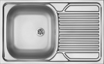 1-bowl steel sink with drainer - overlay