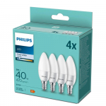 PHILIPS LED 40W B35 E14 Auksti balta 4000K matēta 4 gab spuldze 8719514313569 929003604040