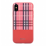 Back panel cover Devia Apple iPhone X Lattice case Red