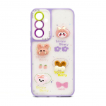 Back panel cover iLike Apple iPhone 15 EPOXY CARTOON COVER Light Purple