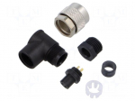 Connector: M9 | plug | female | Plating: gold-plated | 125V | 4A | IP67