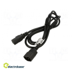 Cable | 3x1mm2 | IEC C14 male,IEC C15 female | PVC | 1.8m | black | 10A