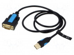 USB to RS232 converter | D-Sub 9pin plug,USB A plug | PVC | 1m