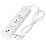 Elektrimaterjalid // Elektri laiendid, Pikendusjuhtmete, hajutuste ja UK ja USA adapterite komplekt // Przedłużacz z 3 gniazdami z uziemieniem i wyłącznikiem 3xUSB, Tuya Smart Wi-Fi, biały