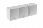 Switch BETA, 3 module, single, with socket white IP44 BETA