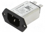 Connector: AC supply | socket | male | 15A | 250VAC | C14 (E) | 5124