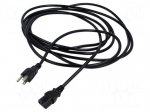 Cable | 3x0.75mm2 | IEC C13 female,NEMA 5-15 (B) plug | PVC | 5m