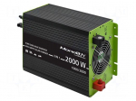 Converter: DC/AC | 12VDC | 230VAC | 220x350x145mm | Input: wires | 87%