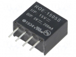 Converter: DC/DC | 1W | Uin: 10.8&divide;13.2V | Uout: 5VDC | Iout: 200mA | SIP4