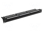 Patch panel | RACK | black | RJ45 socket x24 | rack 19" | 19" | Cat 6